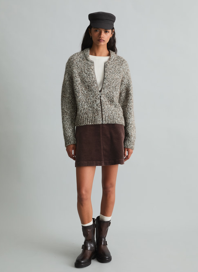 Zip-Cardigan relaxrd medium beige