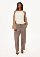 Herringbone barrel Leg Pant claystone-soft nougat
