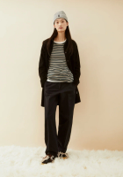 Herringbone Barrel Leg Pant dark steel-black