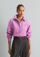 Cordbluse relaxed smoky grape