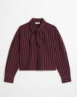 gestreifte Schluppen-Bluse dark red