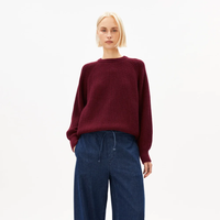 Rib Knit Sweater velvet red