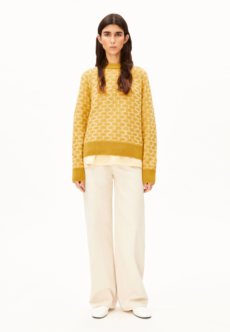 Wool multi Dots Knit Sweater mosslache-oatmilk