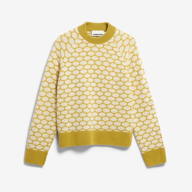 Wool multi Dots Knit Sweater mosslache-oatmilk