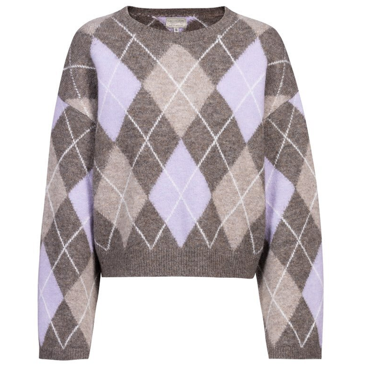 Ynez knit mohair touch taupe/flieder