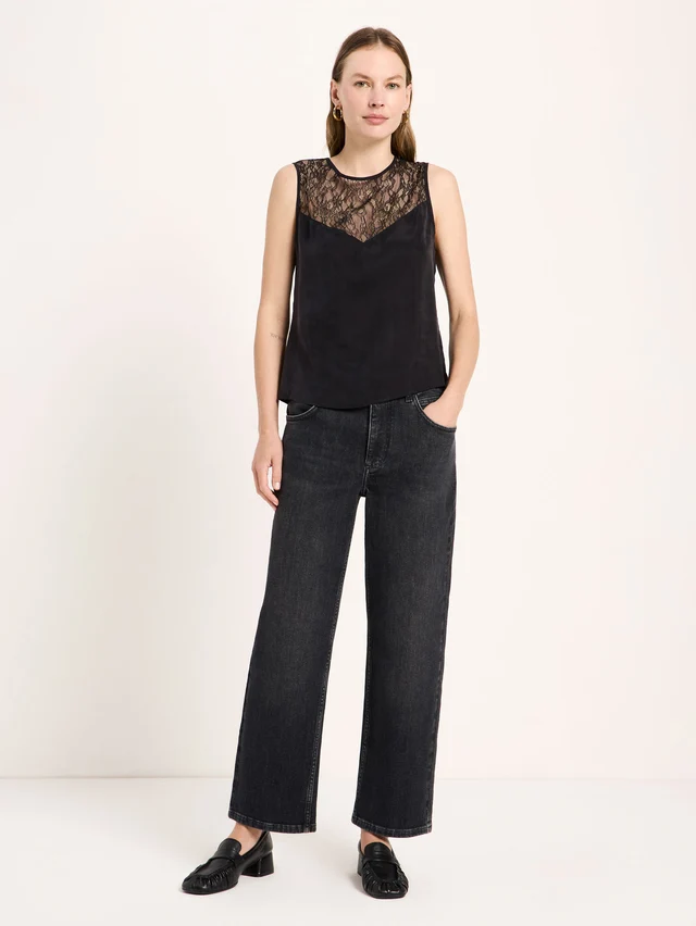 Spitzentop black